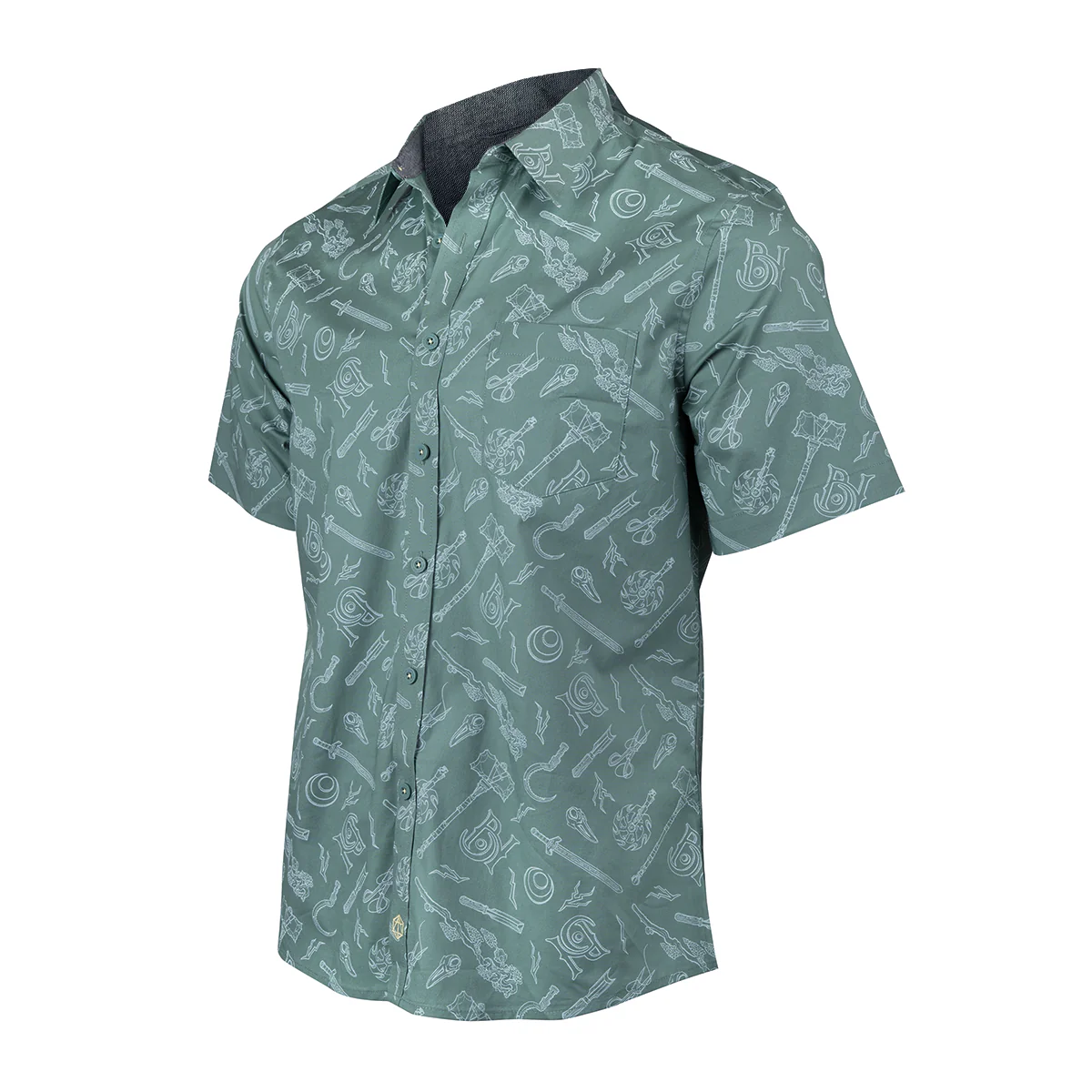 Bells Hells Weapons Button Down Short Sleeve Shirt - Image 3