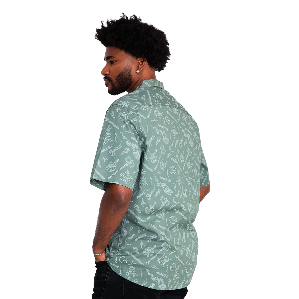 Bells Hells Weapons Button Down Short Sleeve Shirt - Image 4